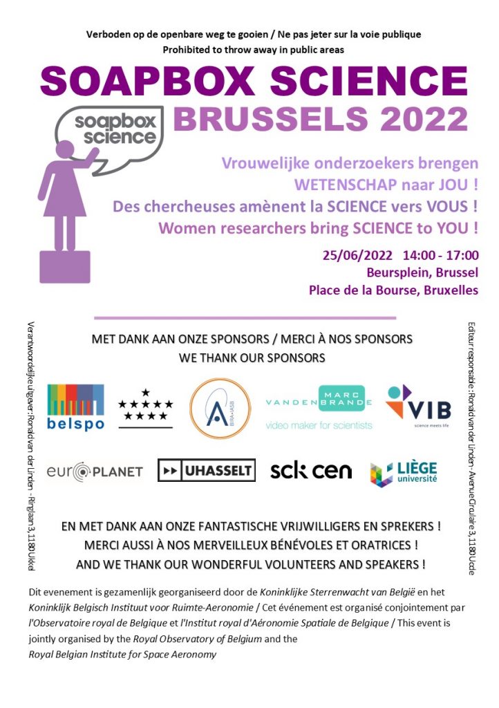 Soapbox Science Brussels 2022 Flyer front